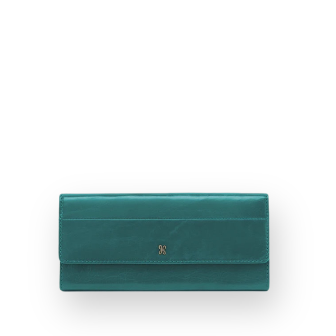 HOBO JILL LARGE TRIFOLD WALLET IN SPRUCE POLISHED LEATHER the Urban Shoe Myth