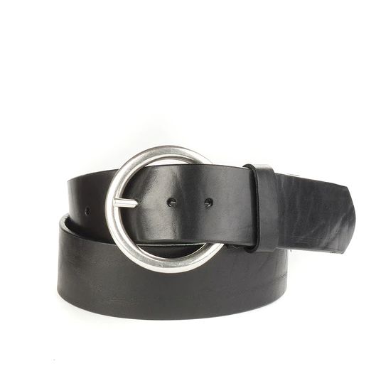 Black Chocolate Bar Belt in Vegetable Leather