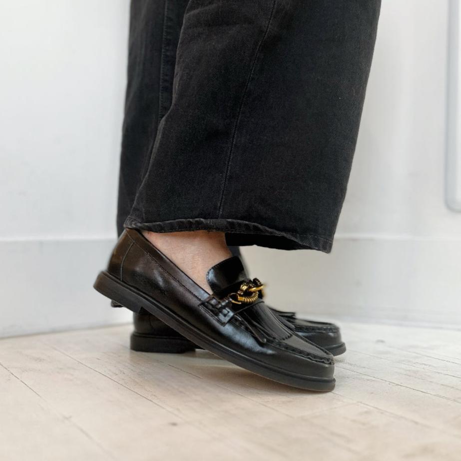 MOLLINI - GRIN LOAFER IN BLACK LEATHER