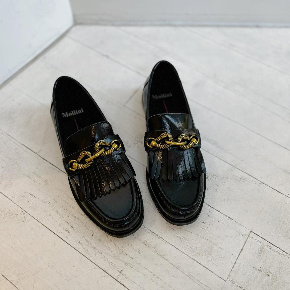 MOLLINI - GRIN LOAFER IN BLACK LEATHER