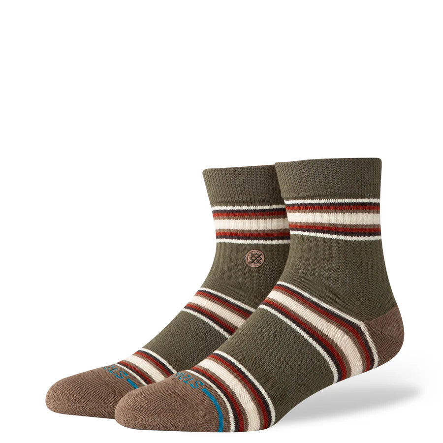 STANCE - HILL TOP QUARTER CREW SOCK IN DARK GREEN