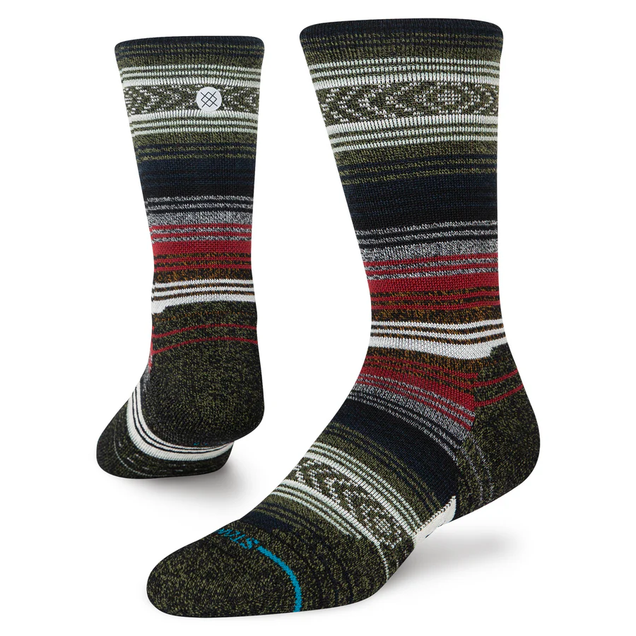 STANCE - MID WOOL CREW SOCK IN BLACK/RED