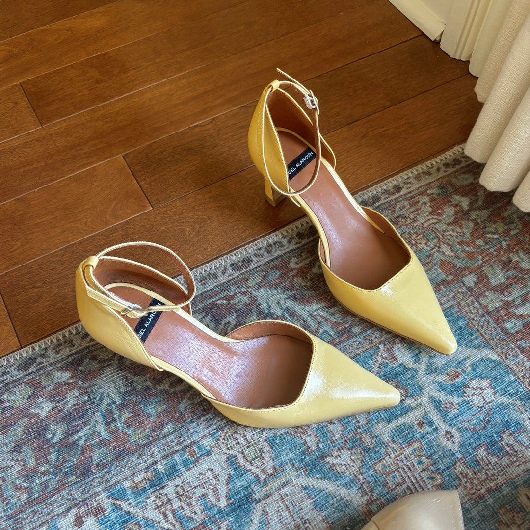 ANGEL ALARCON - HALLE PUMP IN YELLOW LEATHER