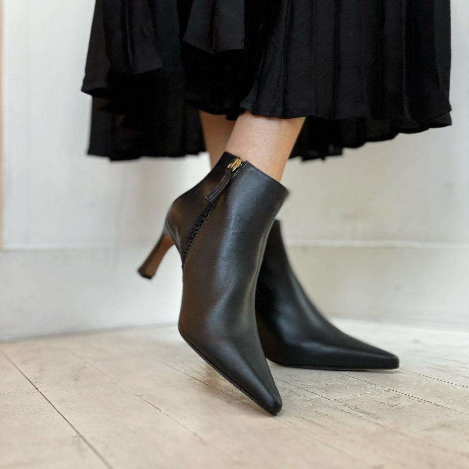 ANGEL ALARCON - HAMIA BOOTIE IN BLACK LEATHER