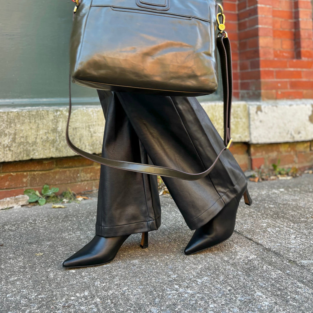 ANGEL ALARCON - HAMIA BOOTIE IN BLACK LEATHER