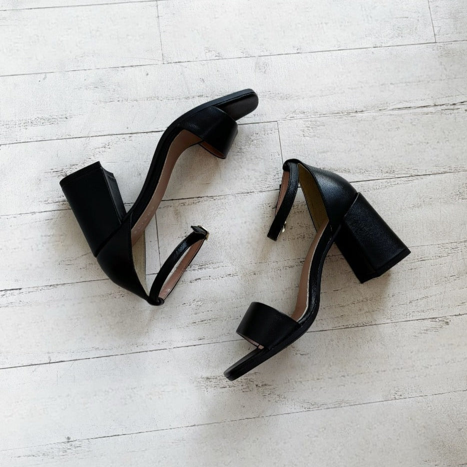 ATELIERS - DIA HEELED SANDAL IN BLACK LEATHER