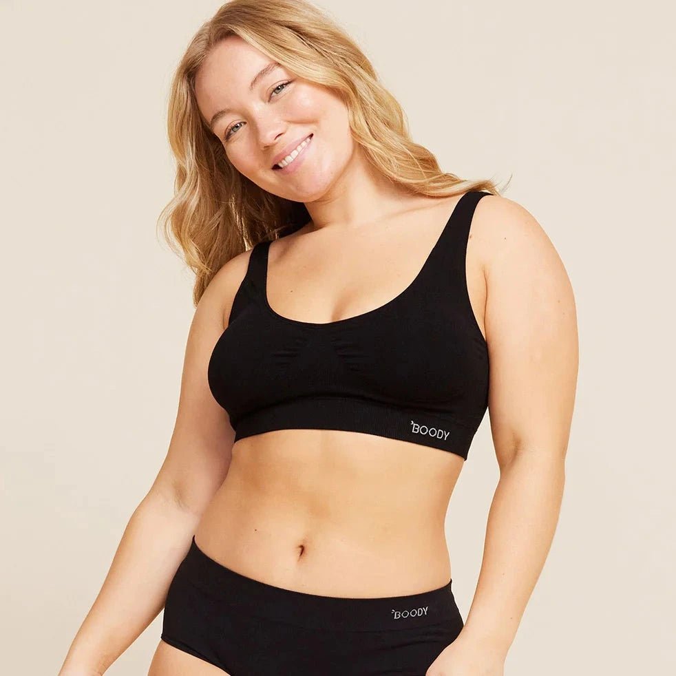 BOODY - PADDED SHAPER CROP BRA IN BLACK