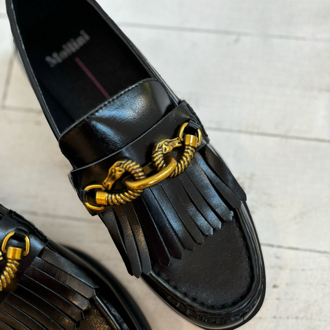 MOLLINI - GRIN LOAFER IN BLACK LEATHER