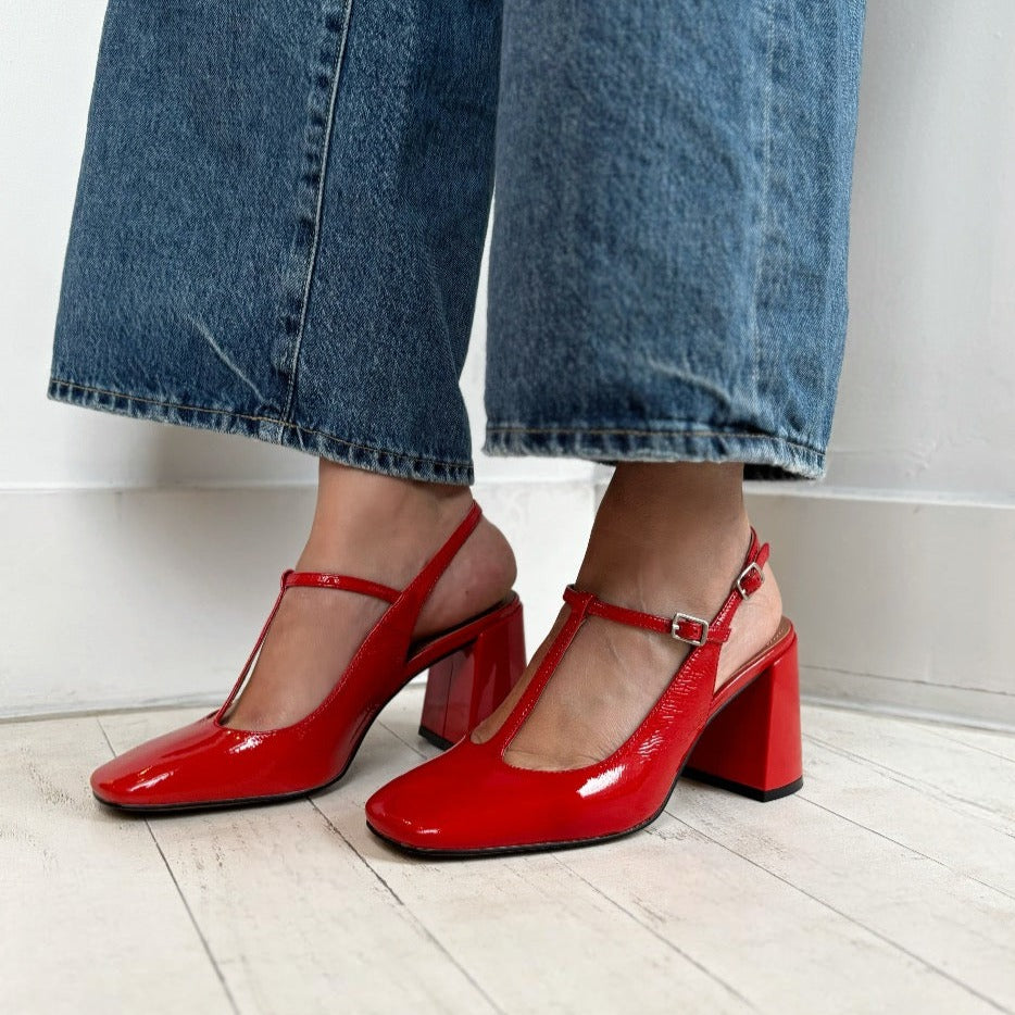 BIBI LOU - MIGNON MARY-JANE PUMP IN RED PATENT LEATHER