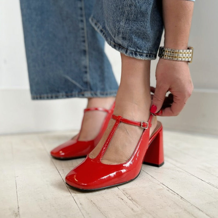 BIBI LOU - MIGNON MARY-JANE PUMP IN RED PATENT LEATHER