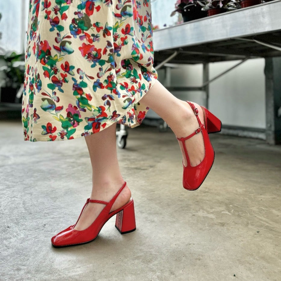 BIBI LOU - MIGNON MARY-JANE PUMP IN RED PATENT LEATHER