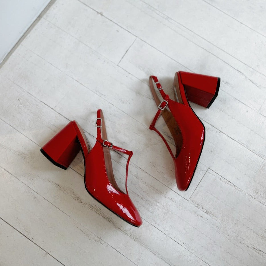 BIBI LOU - MIGNON MARY-JANE PUMP IN RED PATENT LEATHER