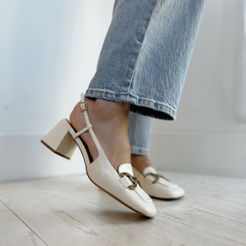 BIBI LOU - RENEE PUMP IN WHITE LEATHER