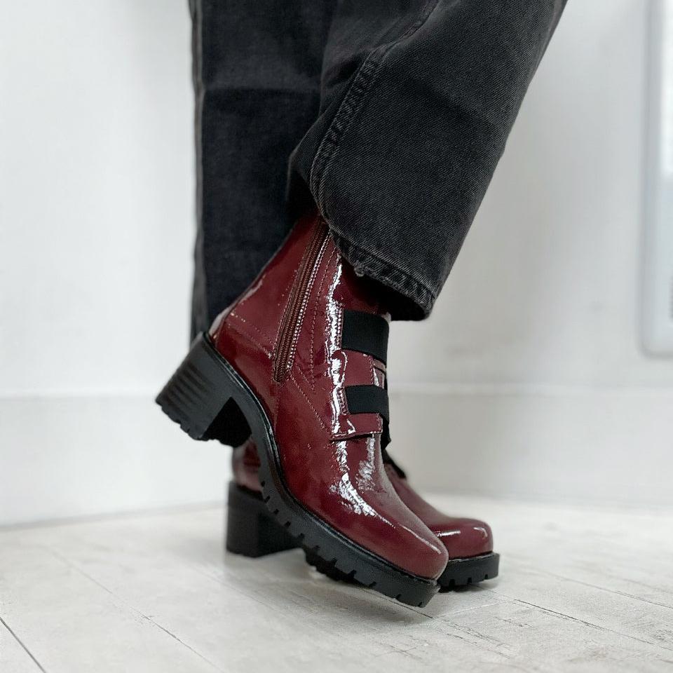 BOS & CO - INDIE BOOT IN MOSTO PATENT LEATHER