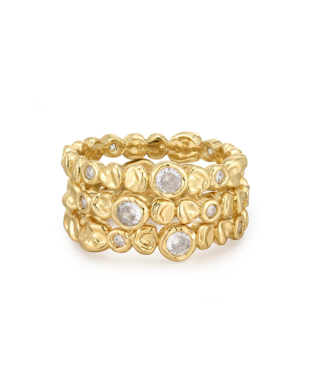 LUV AJ - ECLECTIC STUD RING SET IN GOLD