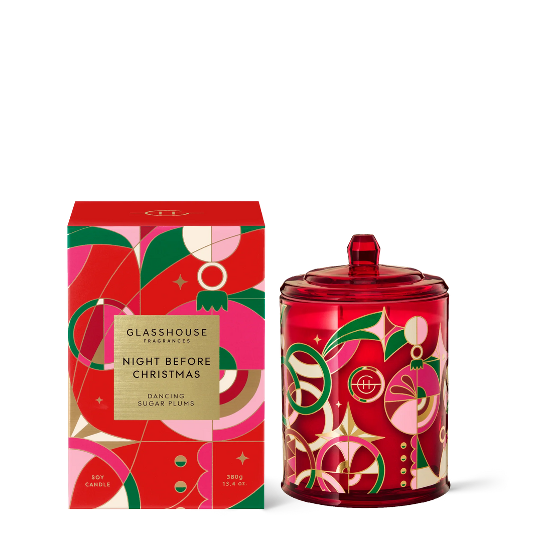 GLASSHOUSE FRAGRANCES - DOUBLE WICK SOY CANDLE IN NIGHT BEFORE CHRISTMAS