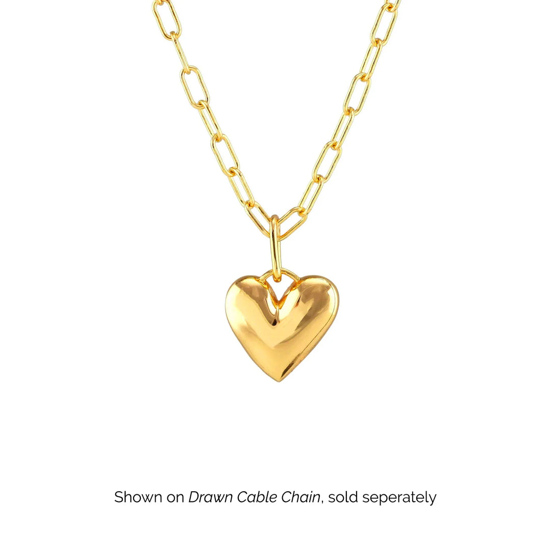 KRIS NATIONS - PUFFYHEART CHARM NECKLACE IN 18K GOLD VERMEIL