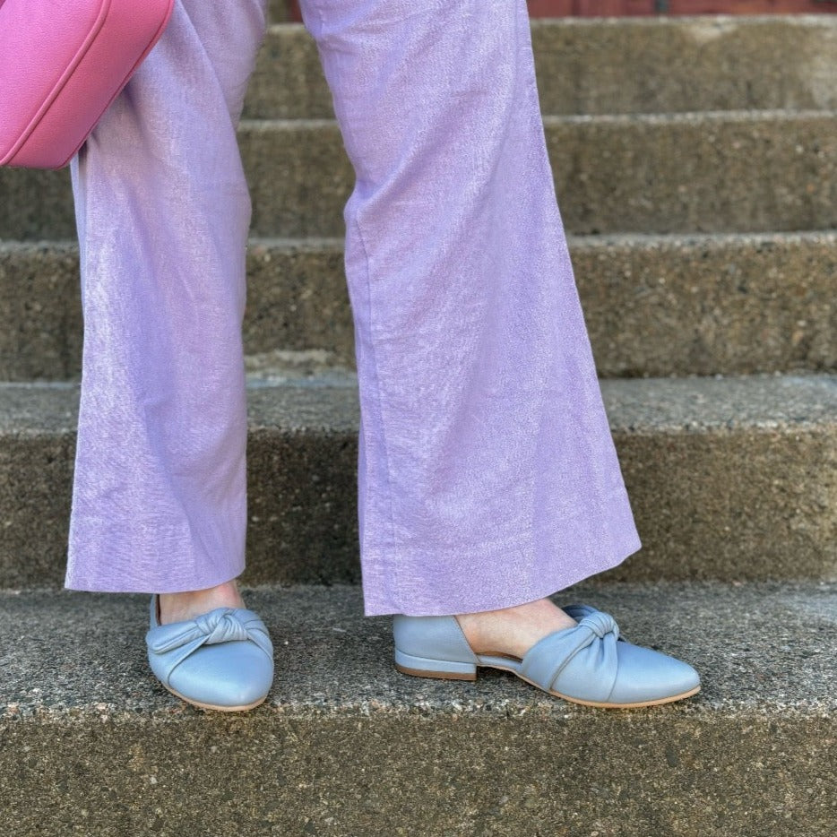 BUENO - IVORY FLAT IN POWDER BLUE LEATHER