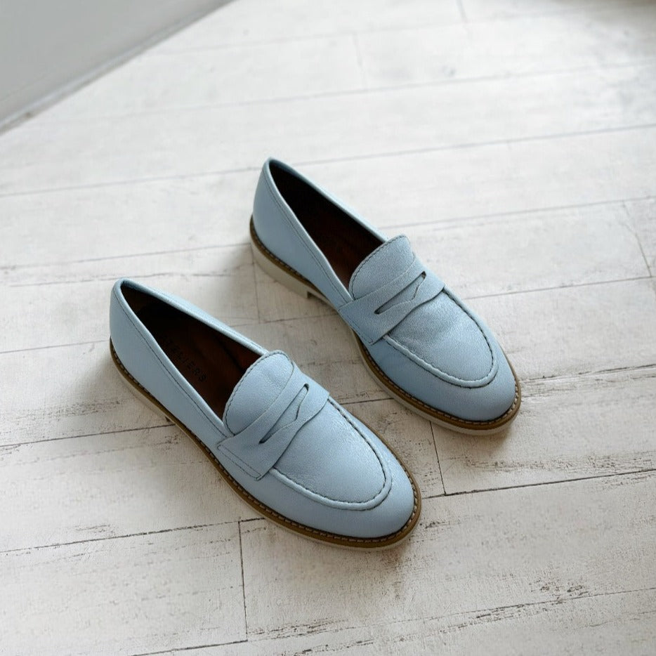 ATELIERS - TOLEDO LOAFER IN BABY BLUE LEATHER