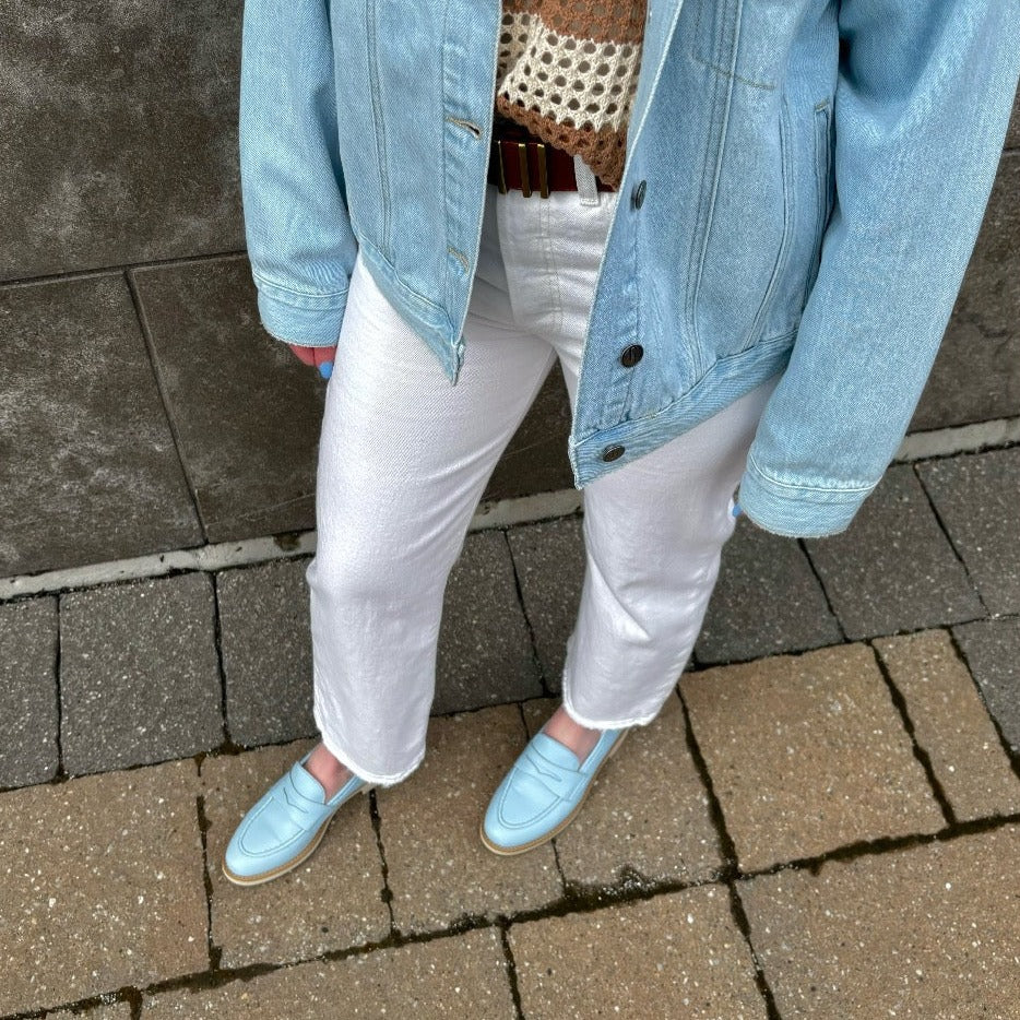 ATELIERS - TOLEDO LOAFER IN BABY BLUE LEATHER