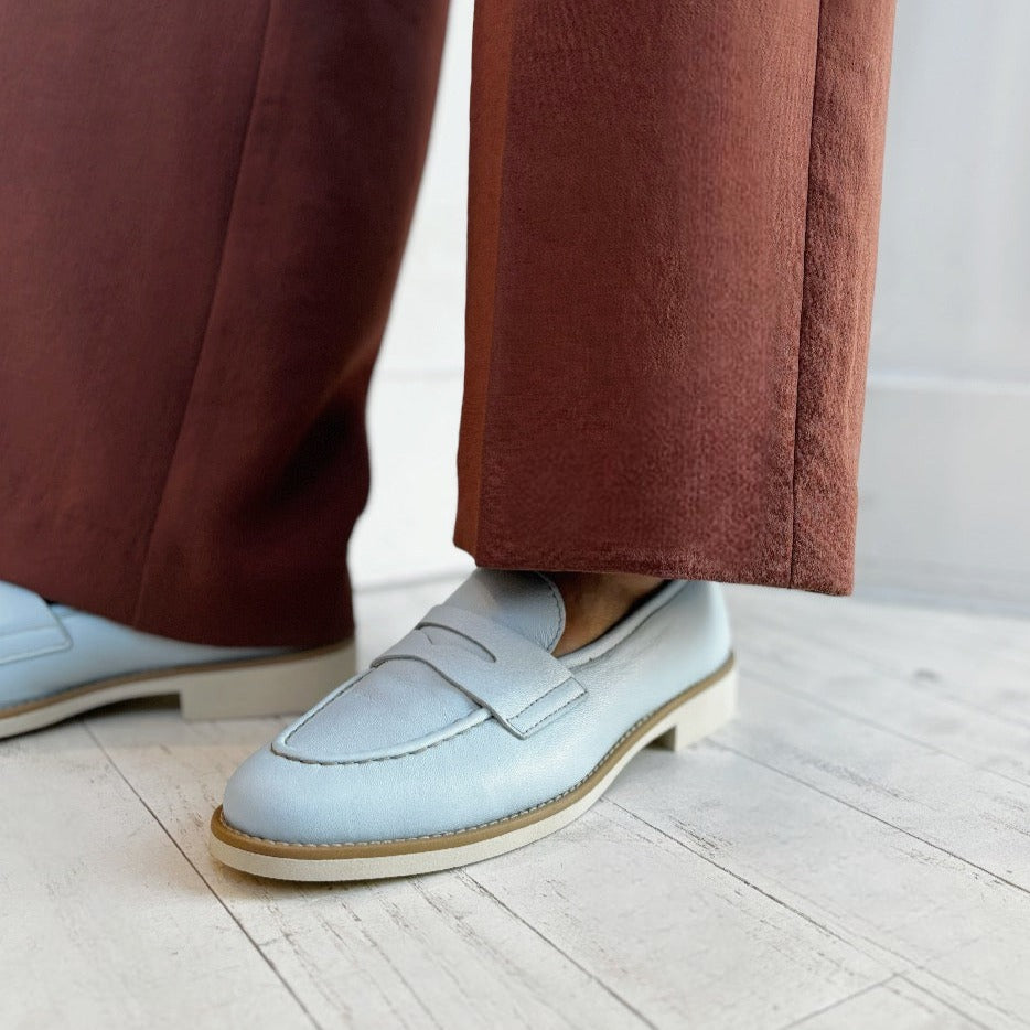 ATELIERS - TOLEDO LOAFER IN BABY BLUE LEATHER