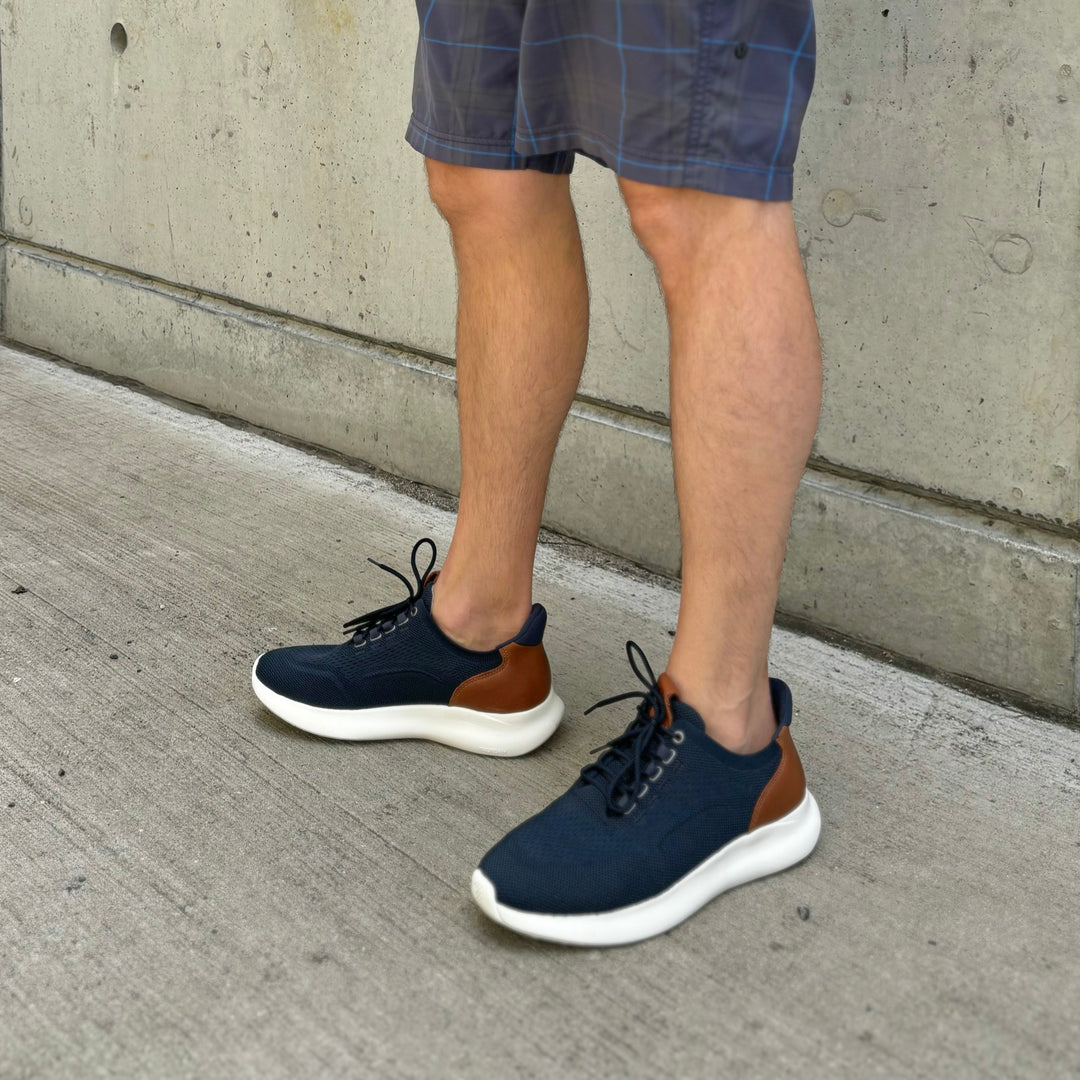 JOHNSTON & MURPHY - AMHERST 2.0 SNEAKER IN NAVY KNIT TEXTILE