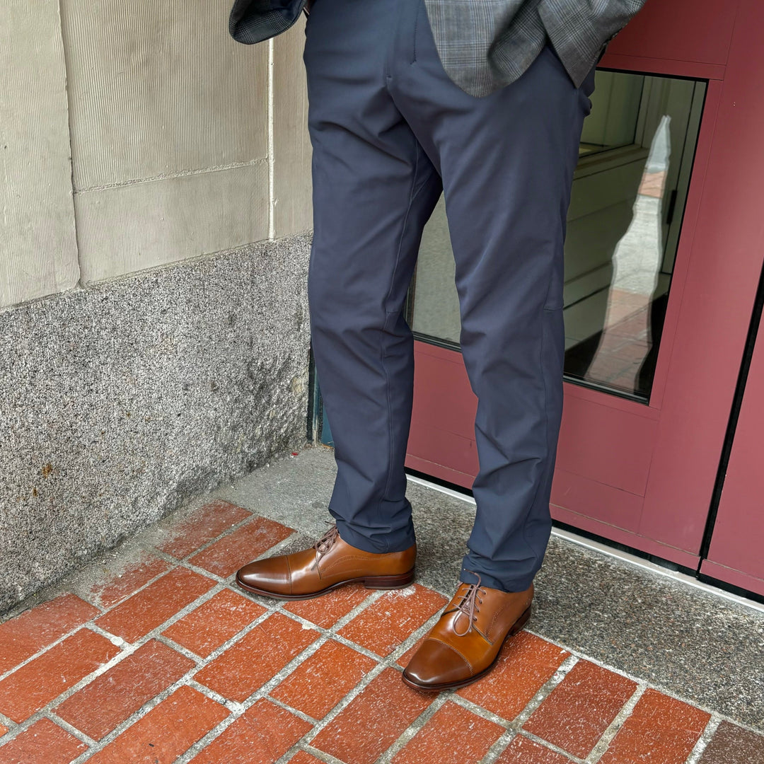 JOHNSTON & MURPHY - MCCLAIN CAP TOE LACE UP IN TAN LEATHER