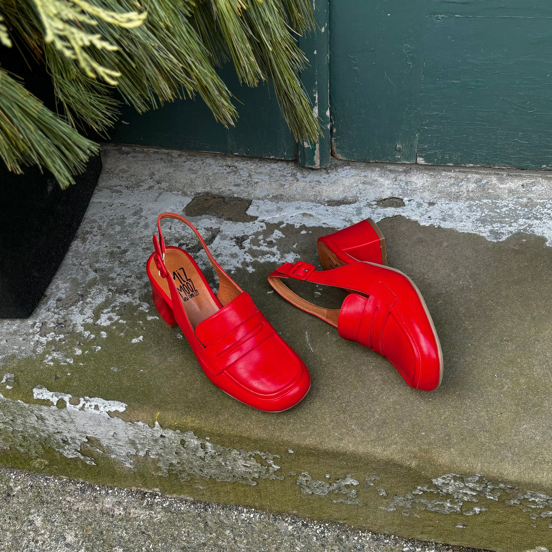 MIZ MOOZ - SATIRE SLINGBACK PUMP IN SCARLET LEATHER