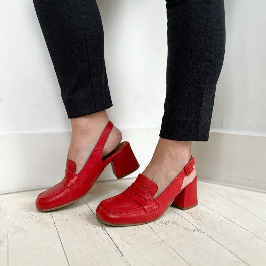 MIZ MOOZ - SATIRE SLINGBACK PUMP IN SCARLET LEATHER