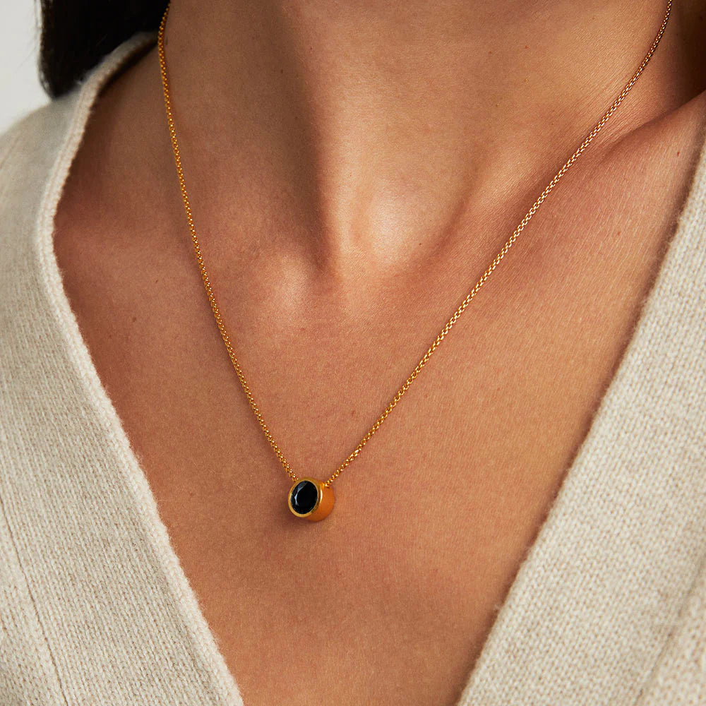 DEAN DAVIDSON - SIGNATURE MIDI KNOCKOUT PENDANT IN BLACK ONYX/GOLD