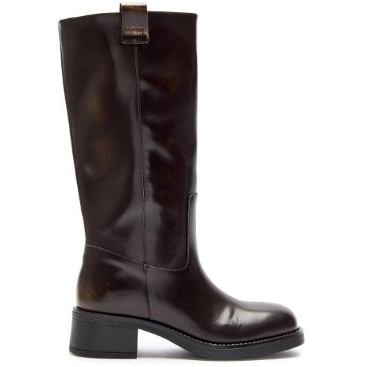 ALOHAS - SAJAN TALL BOOT IN BROWN LEATHER