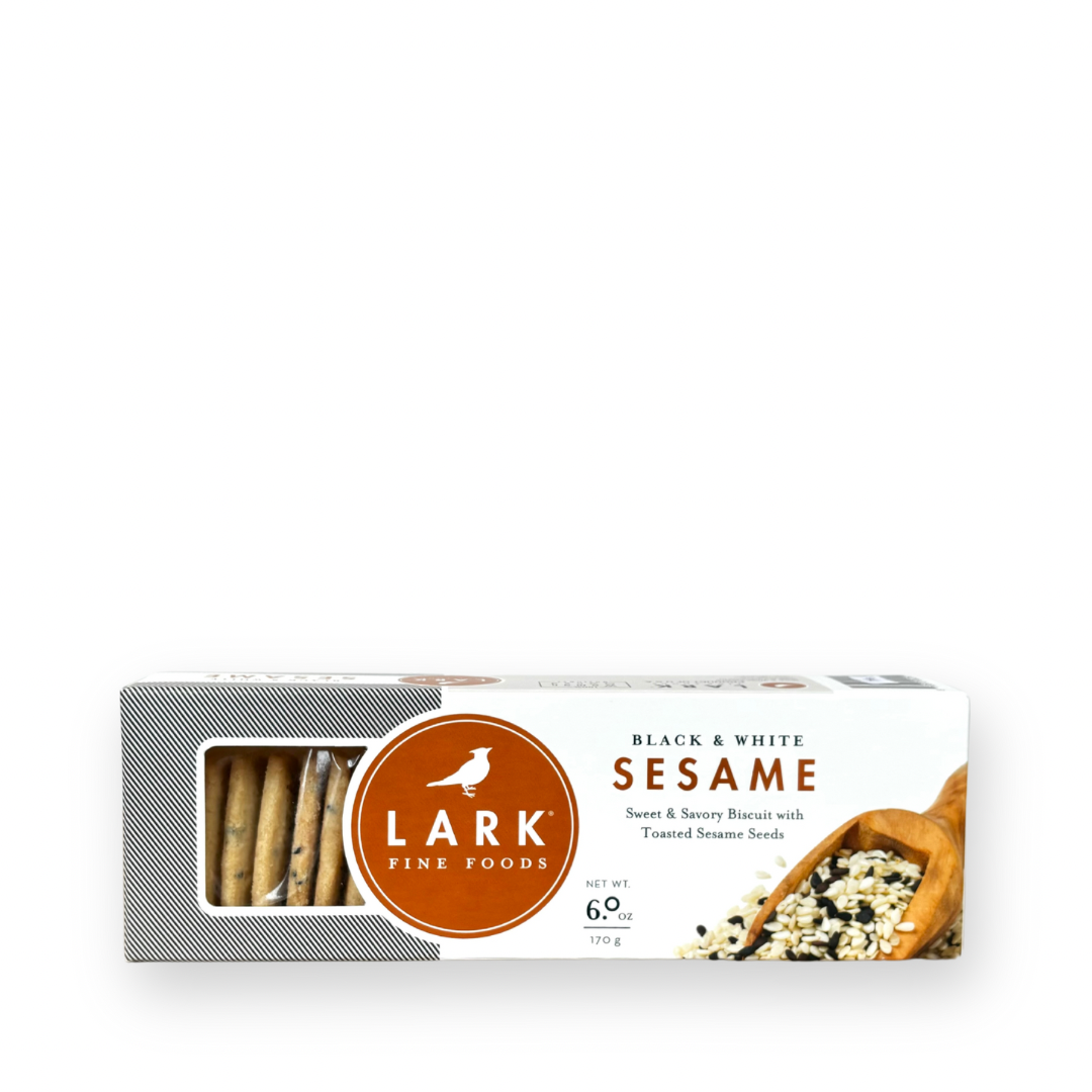 LARK FINE FOODS - SAVOURY BISCUITS IN BLACK & WHITE SESAME