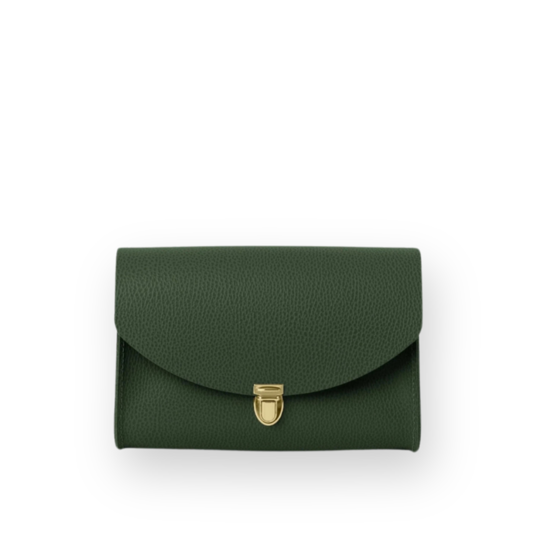 CAMBRIDGE SATCHEL - THE NEW LARGE PUSHLOCK BAG IN RACING GREEN LEATHER