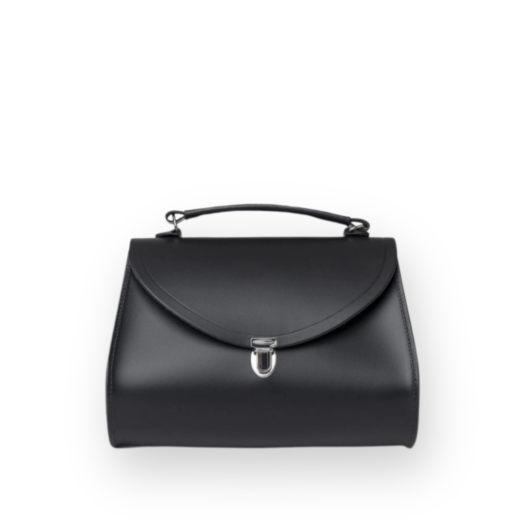 CAMBRIDGE SATCHEL - THE POPPY BAG IN BLACK LEATHER