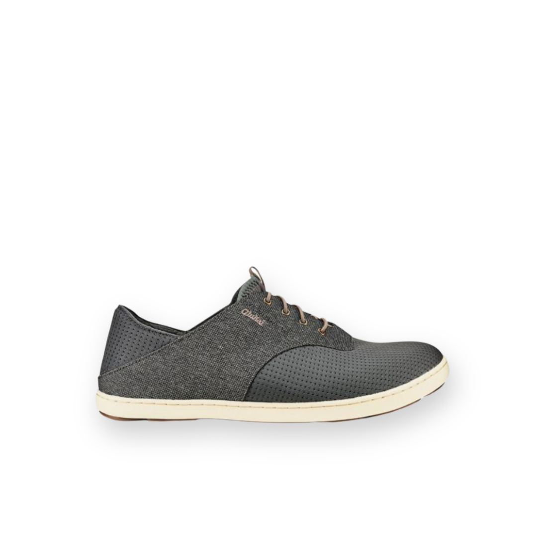 OLUKAI - NOHEA MOKU SLIP ON SNEAKER IN CHARCOAL/CLAY TEXTILE