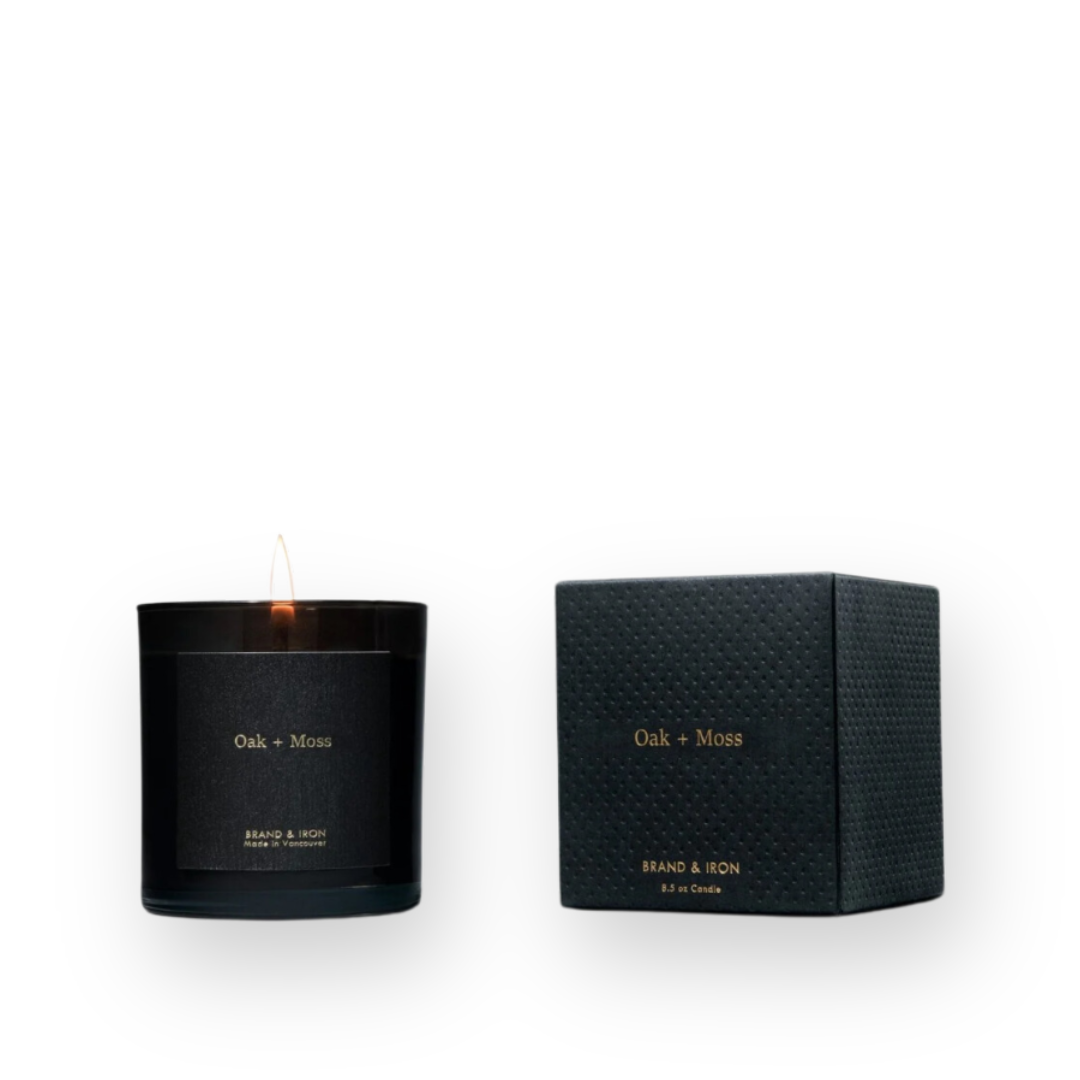 BRAND & IRON - DARK SERIES CANDLE IN OAK & MOSS