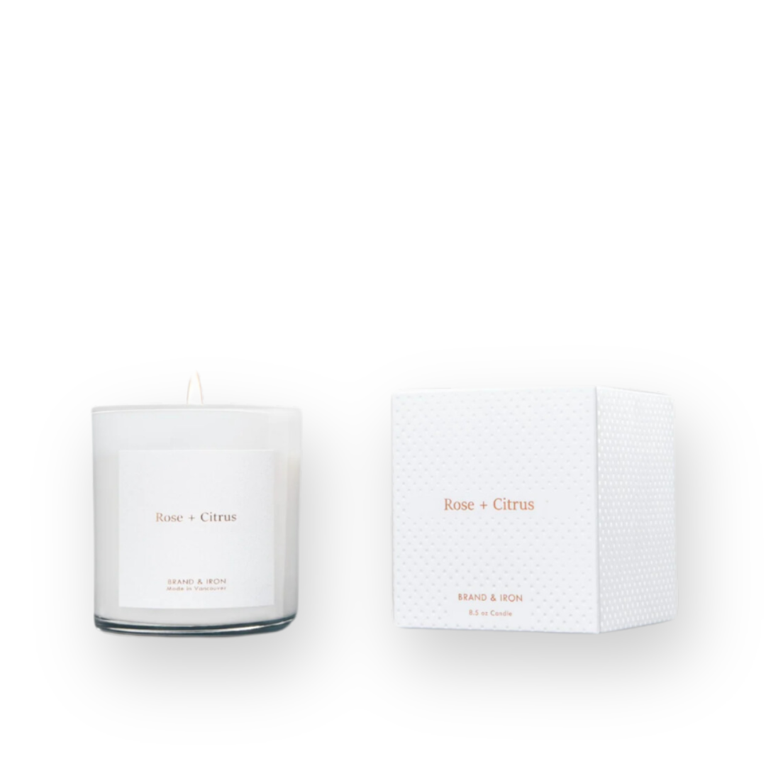 BRAND & IRON - HOME SERIES CANDLE IN ROSE & CITRUS