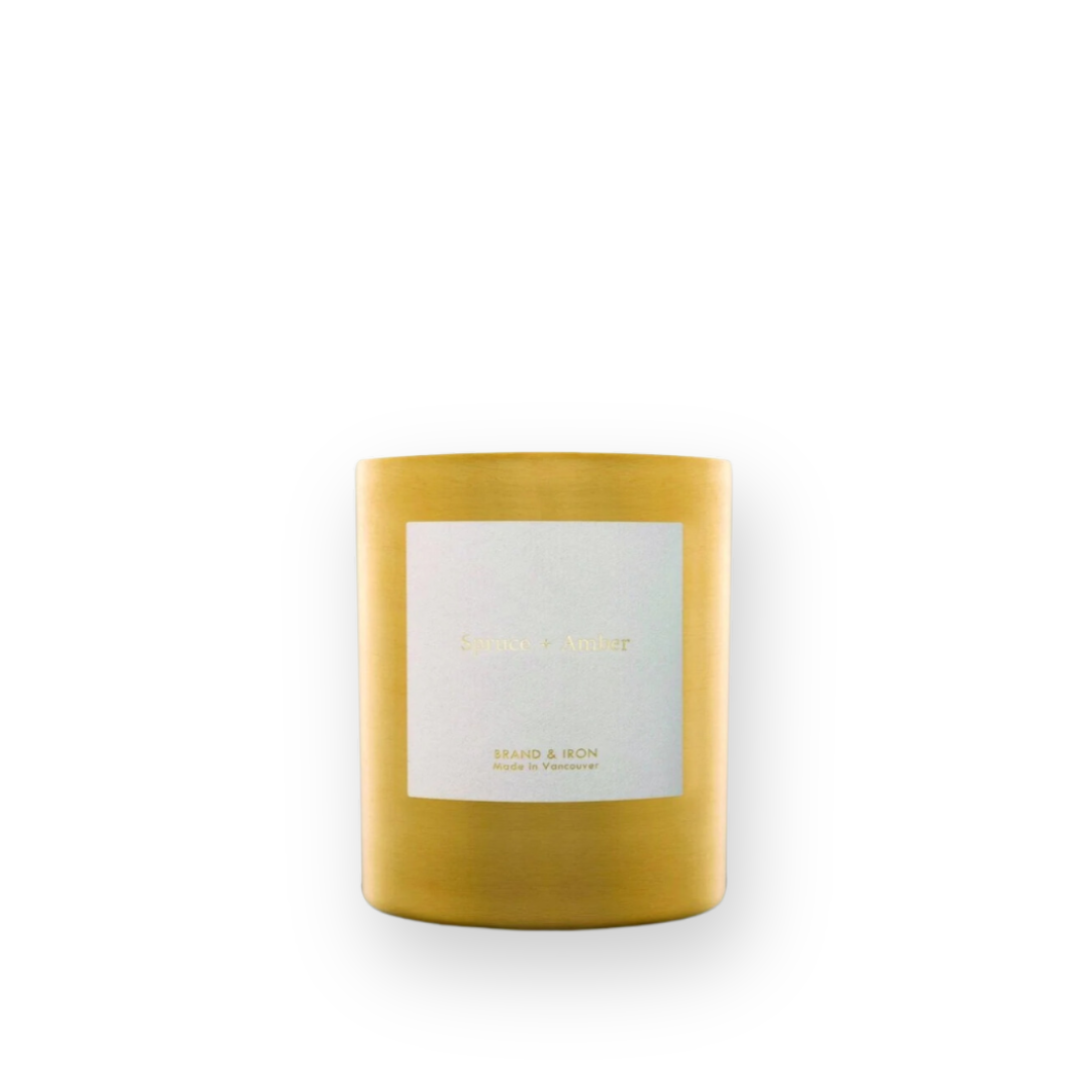 BRAND & IRON - GOLD SERIES CANDLE IN SPRUCE & AMBER