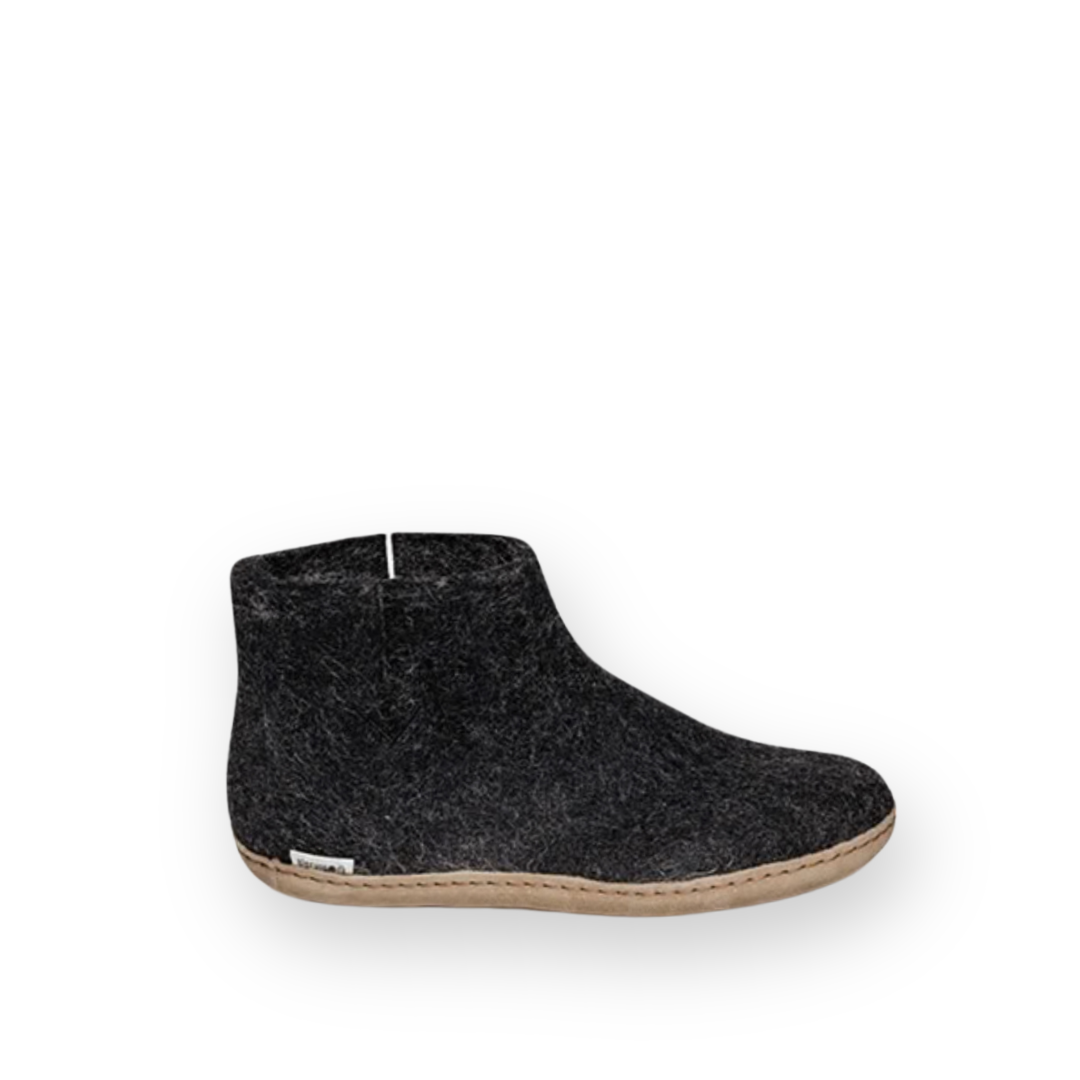 GLERUPS - BOOT LEATHER SOLE IN CHARCOAL WOOL