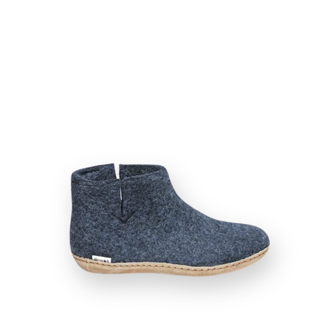 GLERUPS - BOOT LEATHER SOLE IN DENIM WOOL