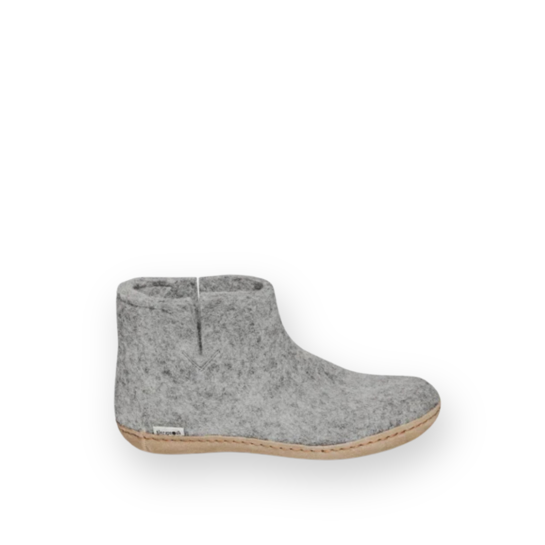 GLERUPS - BOOT LEATHER SOLE IN GREY WOOL