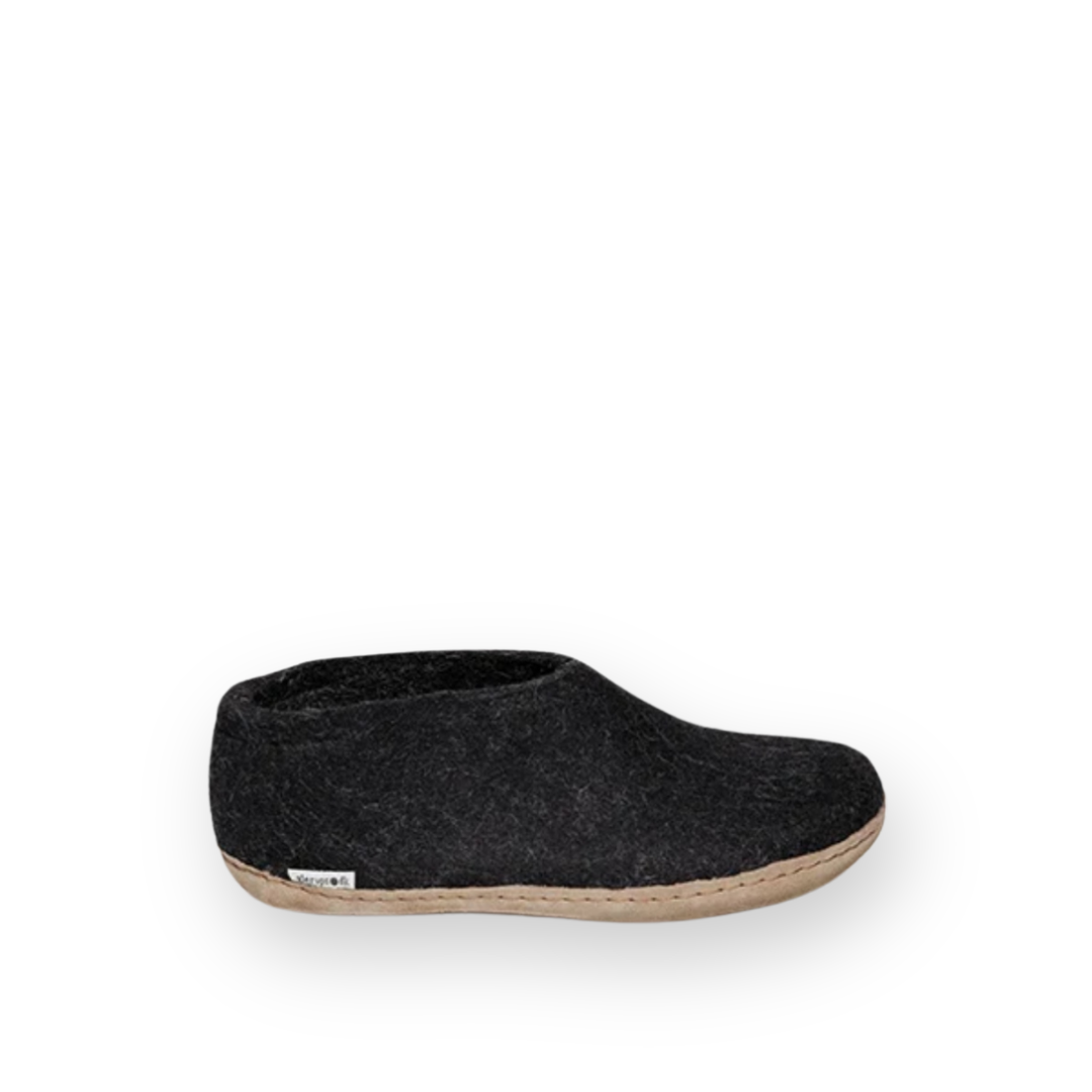 GLERUPS - SHOE LEATHER SOLE IN CHARCOAL WOOL