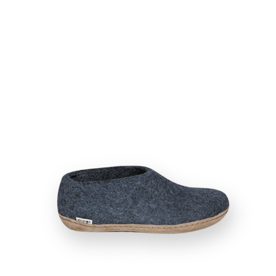 GLERUPS - SHOE LEATHER SOLE IN DENIM WOOL