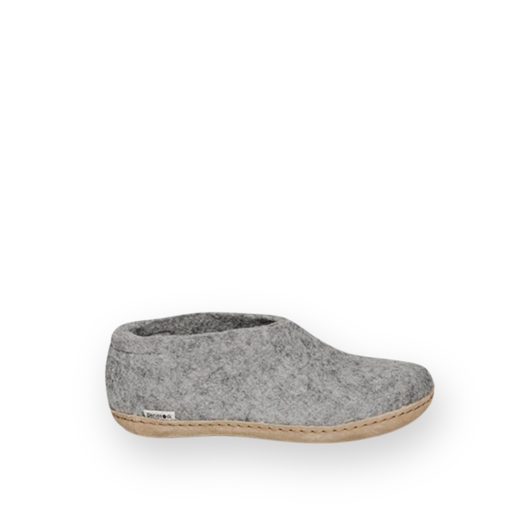 GLERUPS - SHOE LEATHER SOLE IN GREY WOOL