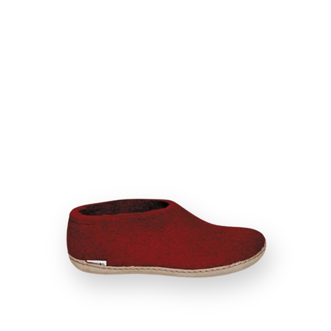 GLERUPS - SHOE LEATHER SOLE IN RED WOOL