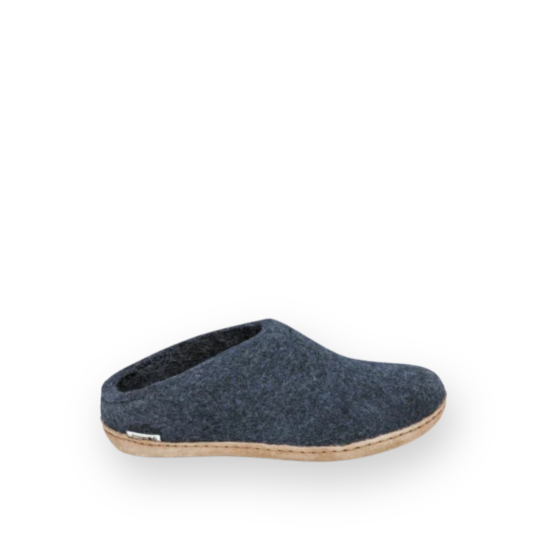 GLERUPS - SLIP ON LEATHER SOLE IN DENIM WOOL