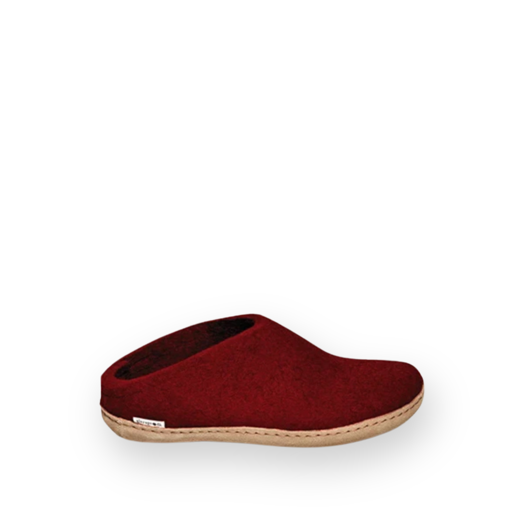 GLERUPS - SLIP ON LEATHER SOLE IN RED WOOL