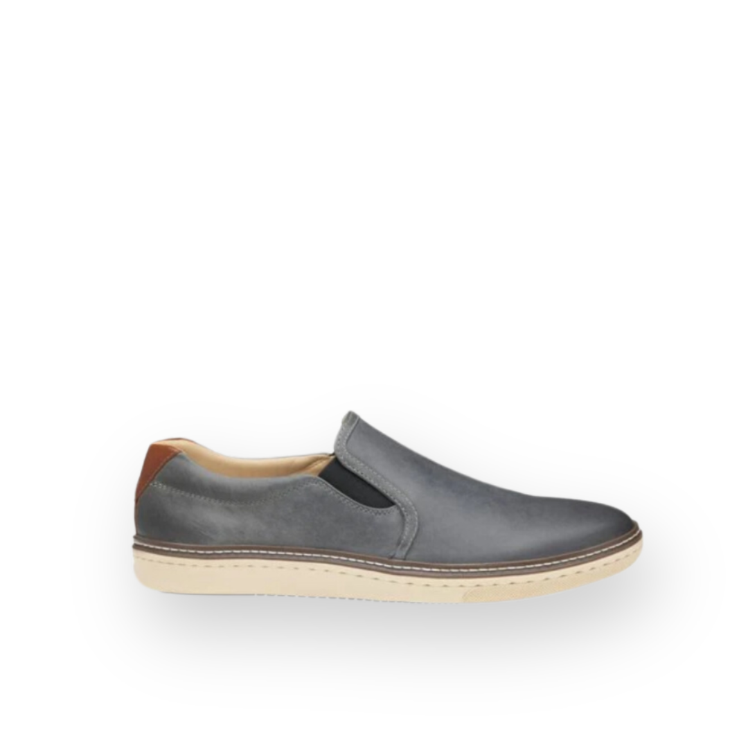 JOHNSTON & MURPHY - MCGUFFEY SLIP ON IN GRAY LEATHER