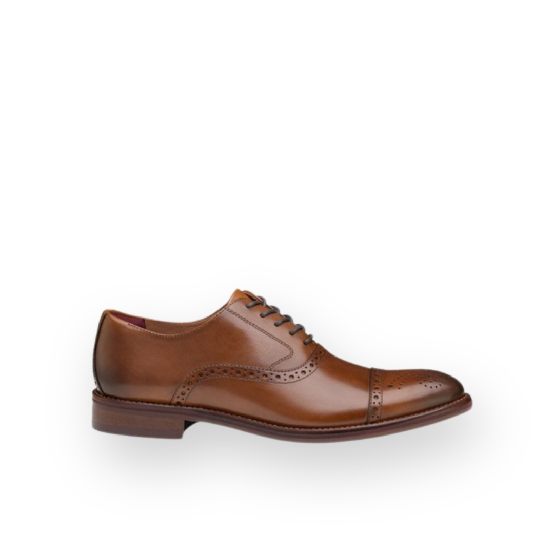 JOHNSTON & MURPHY - CONARD 2.0 CAP TOE LACE UP IN TAN LEATHER