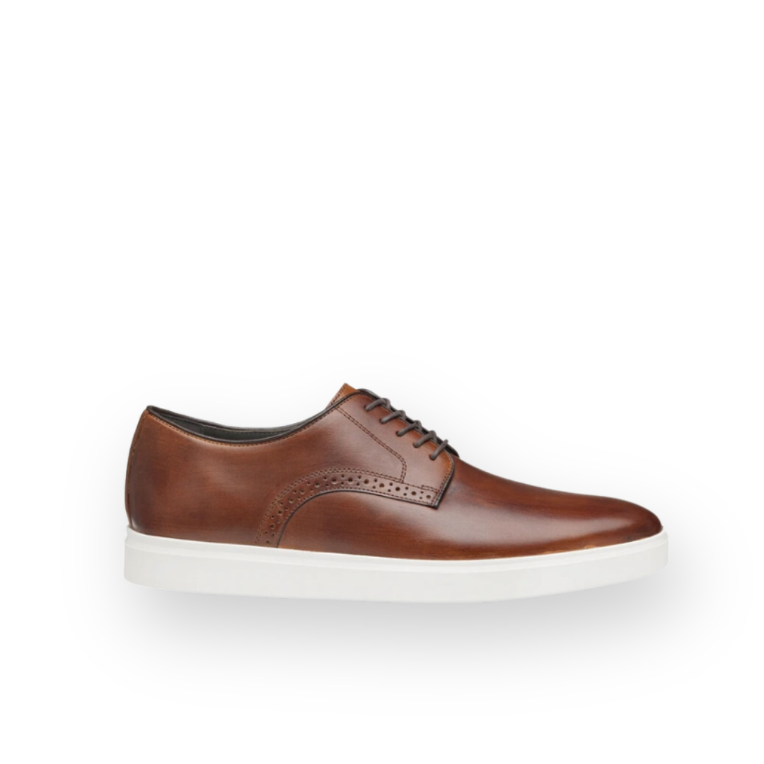 JOHNSTON & MURPHY - BRODY PLAIN LACE UP IN TAN LEATHER